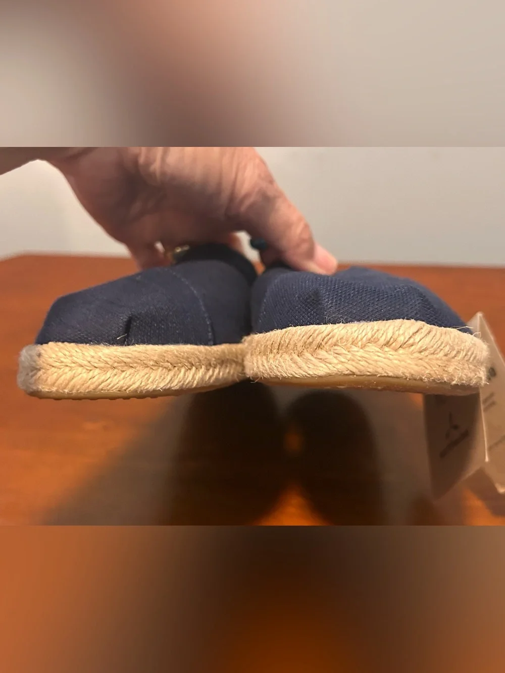 Toms Alpargata Rope Recycled Cotton University Navy stripe Slip-On Shoe6.5